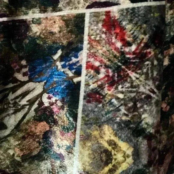 YAVI 100& SILK Multicolor Boho Oversized COAT JACKET Small Patchwork lagenlook - Picture 12 of 14